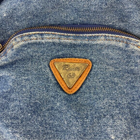 Vintage 90's DENIM BACKPACK Route 66 Stonewashed Mini Backpack - Picture 2 of 8